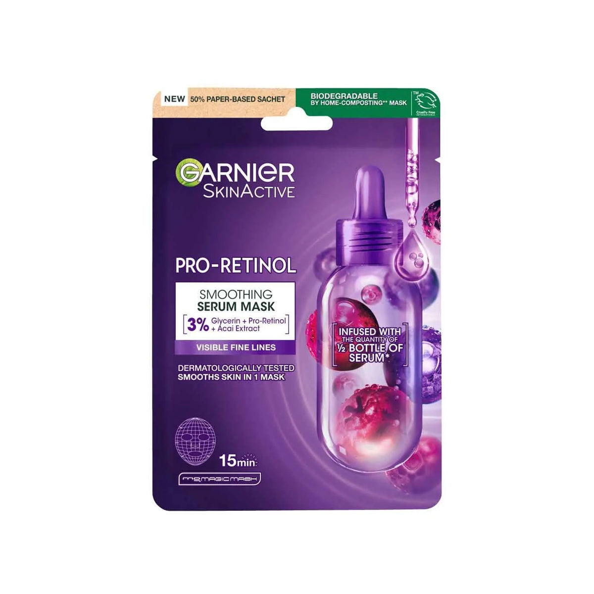 YUZ MASKESI KAGIT PRO RETINOL SERUMLU 22 GR

