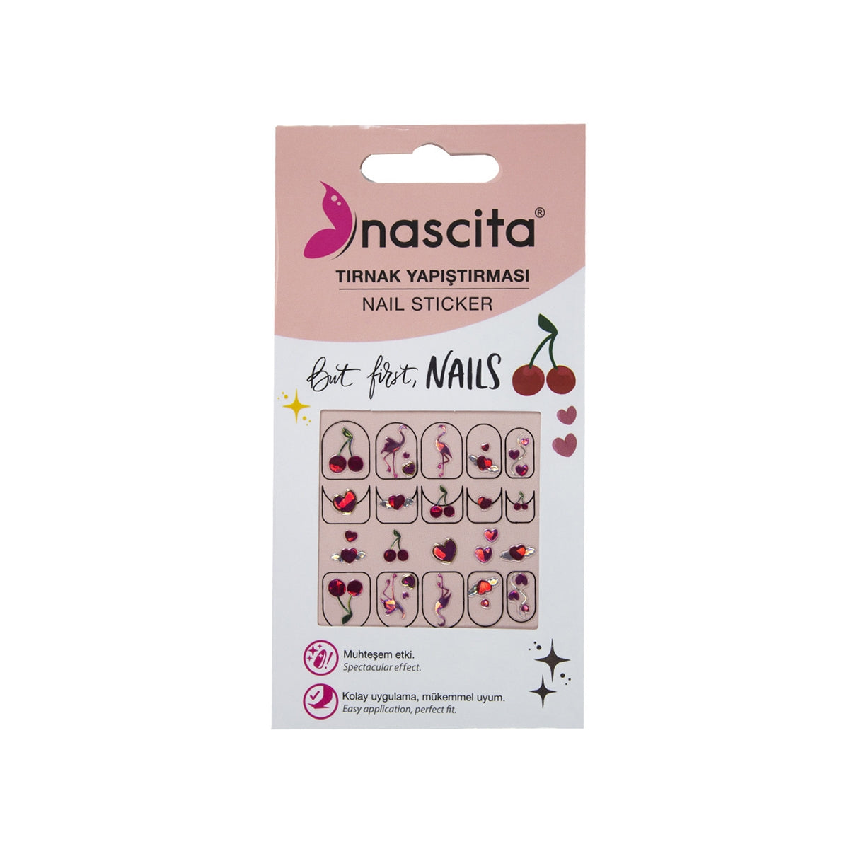 Tırnak Sticker Kalp Desen