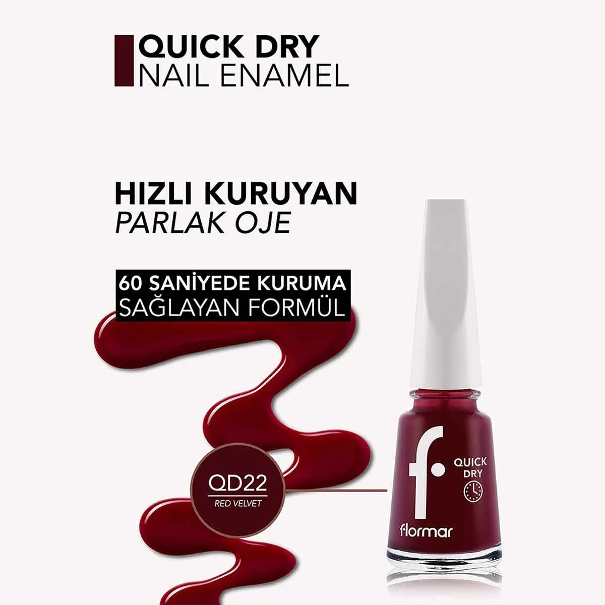 Oje Ouick Dry One-22 Red Velvet