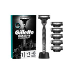 TIRAS MAKINESI MACH3 CHARCOAL 6'LI YEDEK BASLIK + STAND
