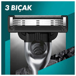 TIRAS MAKINESI MACH3 CHARCOAL 6'LI YEDEK BASLIK + STAND

