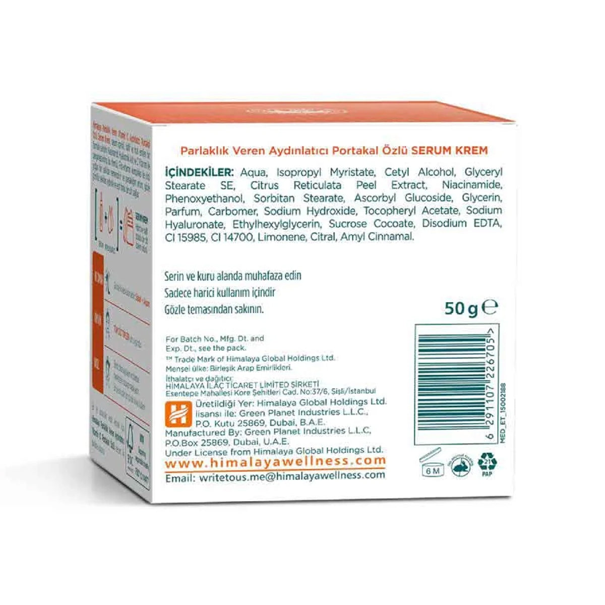 Parlaklık Veren Aydınlatıcı Vitamin C Portakal Özlü Serum Krem 50ml
