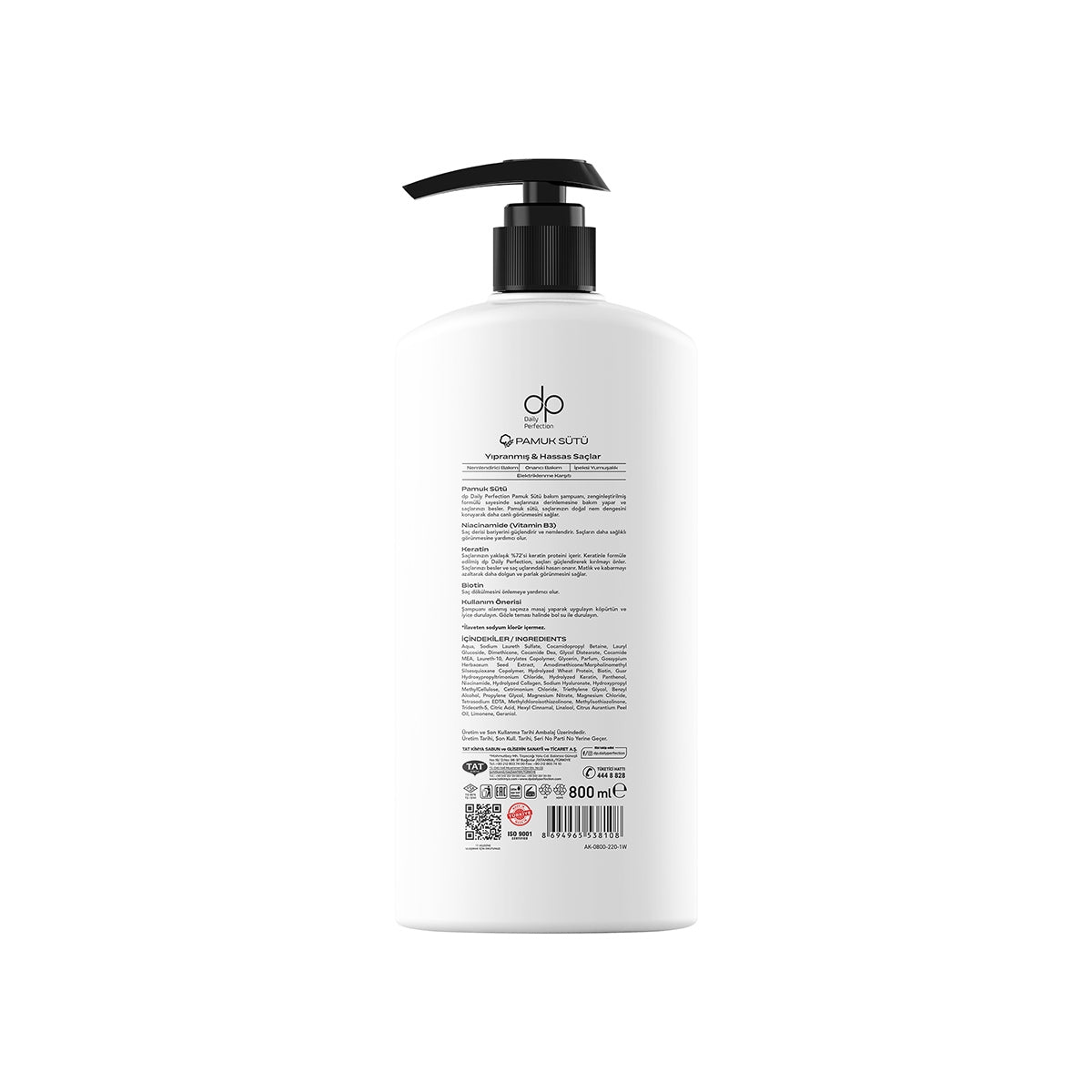 Şampuan Pamuk Sütü ve Buğday Proteini 800 ML