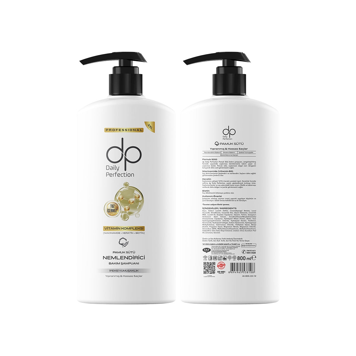 Şampuan Pamuk Sütü ve Buğday Proteini 800 ML