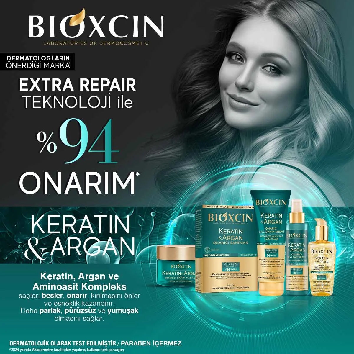 Keratin ve Argan Onarıcı Saç Bakım Yağı 150 ml