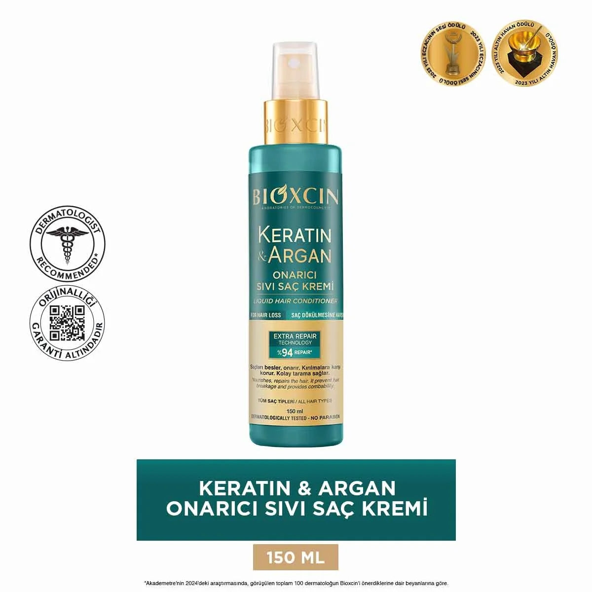 Keratin ve Argan Onarıcı Sıvı Saç Kremi 150 ml