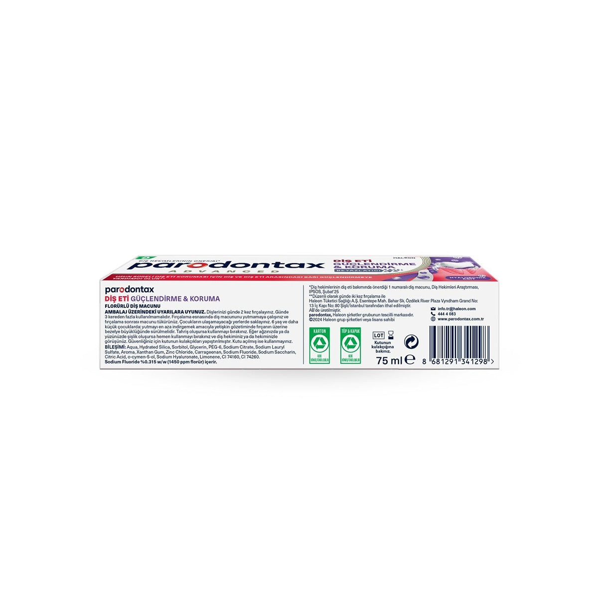 DİŞ MACUNU DİŞ ETİ GÜÇLENDİRME VE KORUMA BEYAZLATICI 75 ML