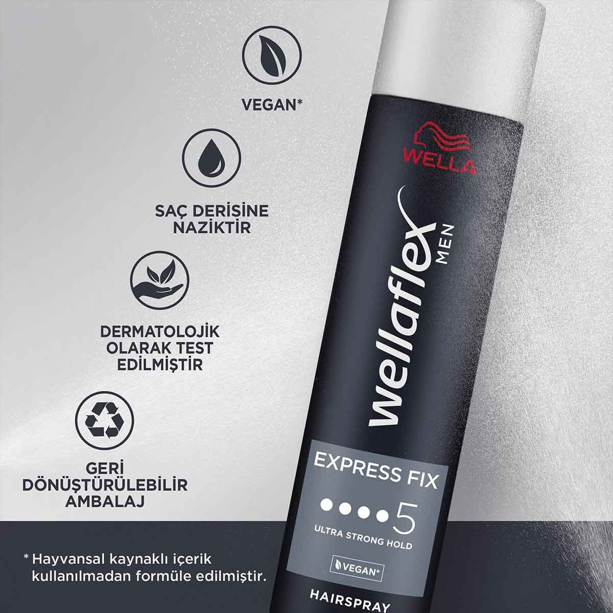 Wellaflex Saç Spreyi Erkek Hızlı Şekillendirme ve Ultra Güçlü Tutuş
250 ML