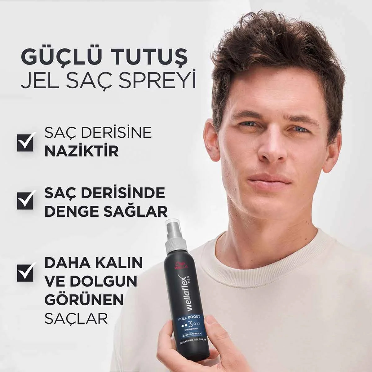 Hacim Veren, Kalınlaştırıcı ve Ekstra Güçlü Tutuş Saç Spreyi Erkek 150
ml