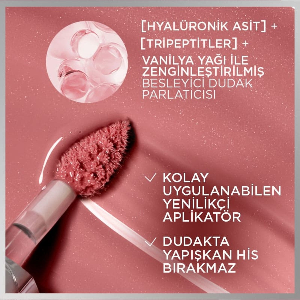 L'Oreal Paris Plump Ambition Hyaluron Lip Oil Besleyici ve Nemlendirici
Dudak Parlatıcısı 101- Cristal Clear