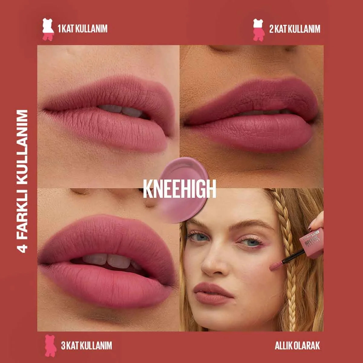 Maybelline Super Stay Teddy Tint Uzun Süre Kalıcı Likit Mat Tint 55-
Knee High