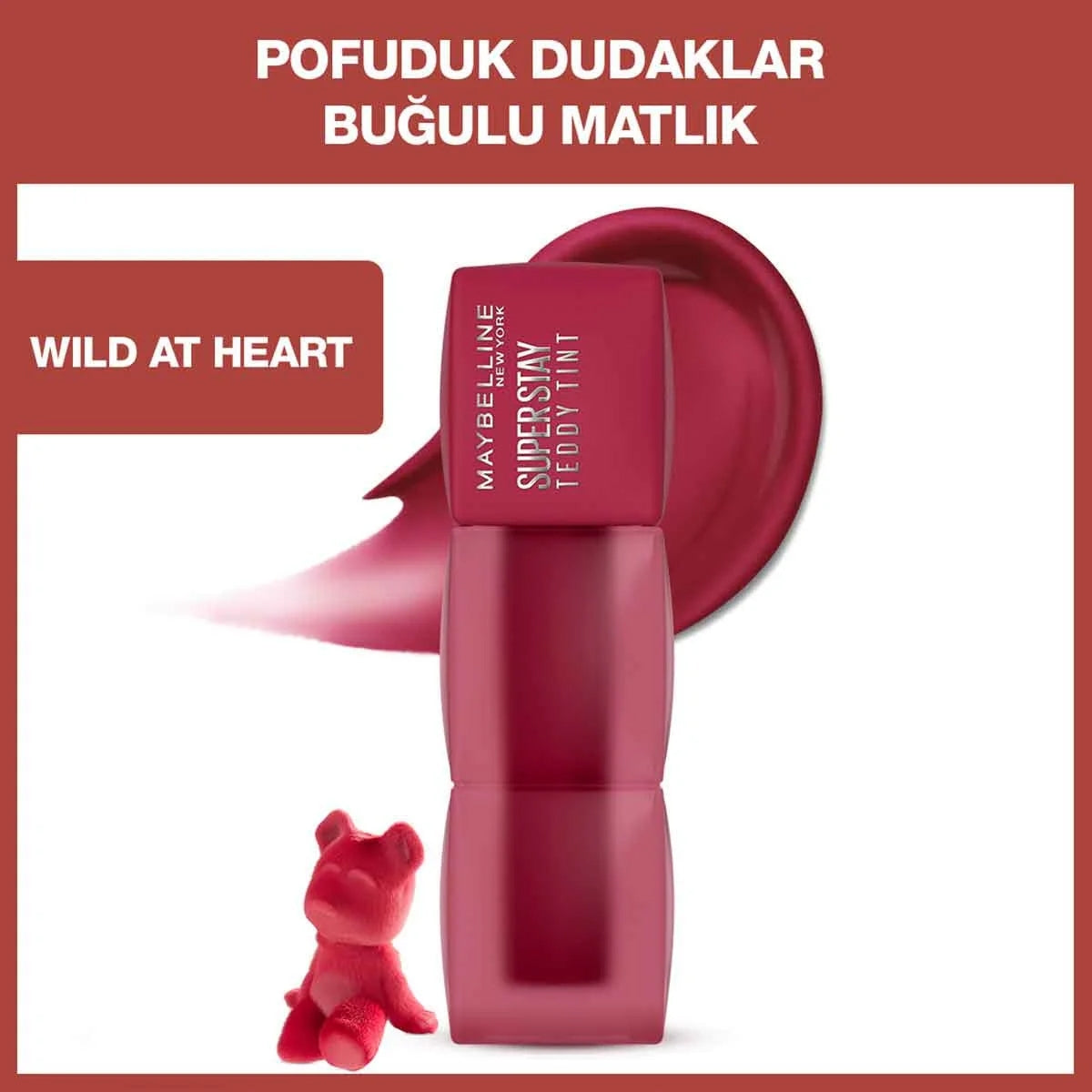 Maybelline Super Stay Teddy Tint Uzun Süre Kalıcı Likit Mat Tint 50-Wild
at Heart