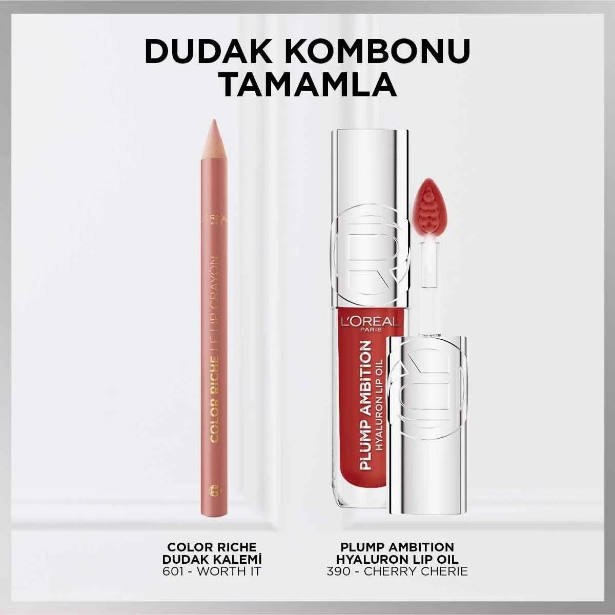 L’Oreal Paris Plump Ambition Hyaluron Lip Oil Besleyici ve Nemlendirici
Dudak Parlatıcısı 390- Cherry Cherie