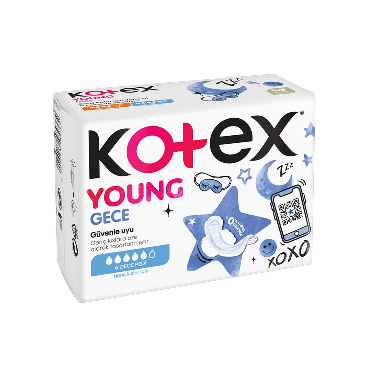Kotex Young Hijyenik Ped Tekli Gece 6'Lı