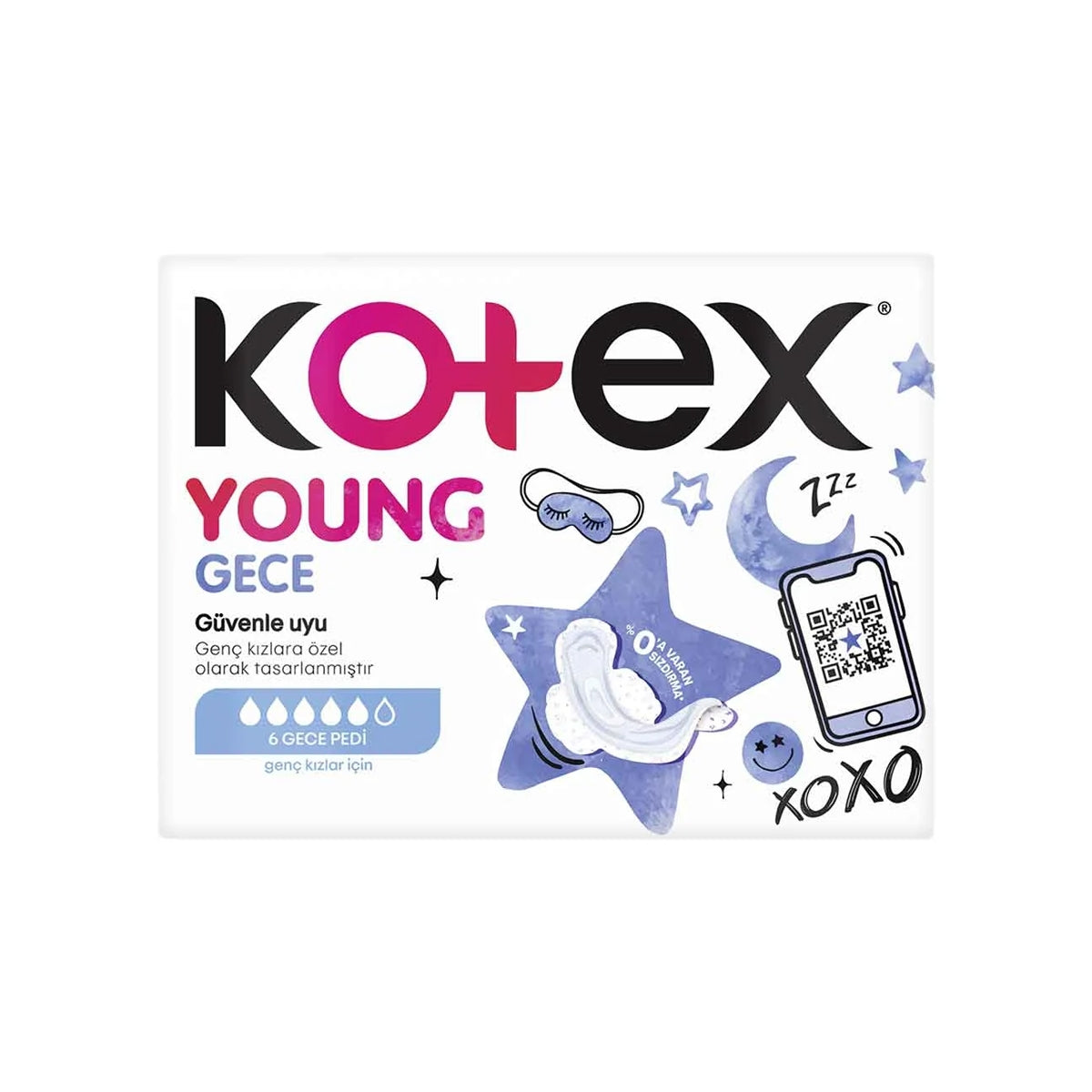 Kotex Young Hijyenik Ped Tekli Gece 6'Lı
