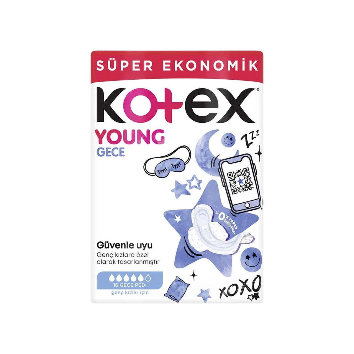 Kotex Young Hijyenij Ped Süper Eko. Gece 16'Lı
