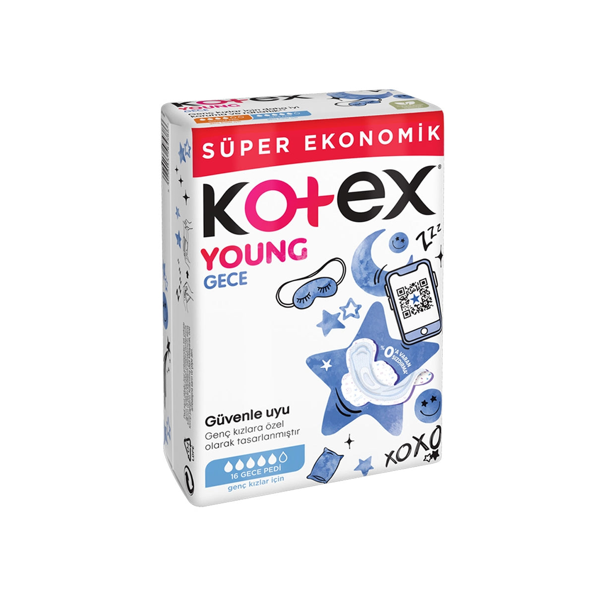 Kotex Young Hijyenij Ped Süper Eko. Gece 16'Lı