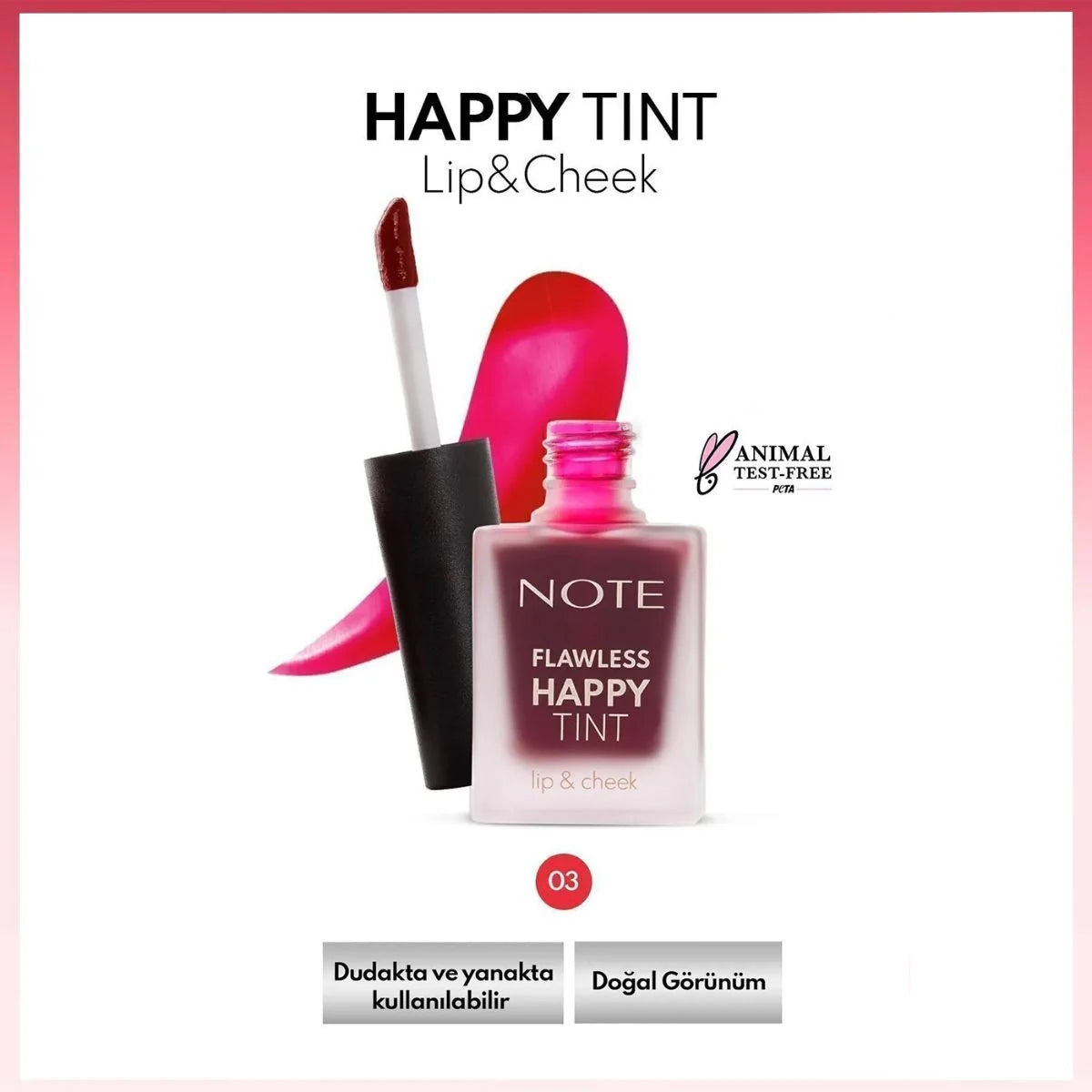 Flawless Happy Tint Dudak ve Yanak 03 Sweet Pink