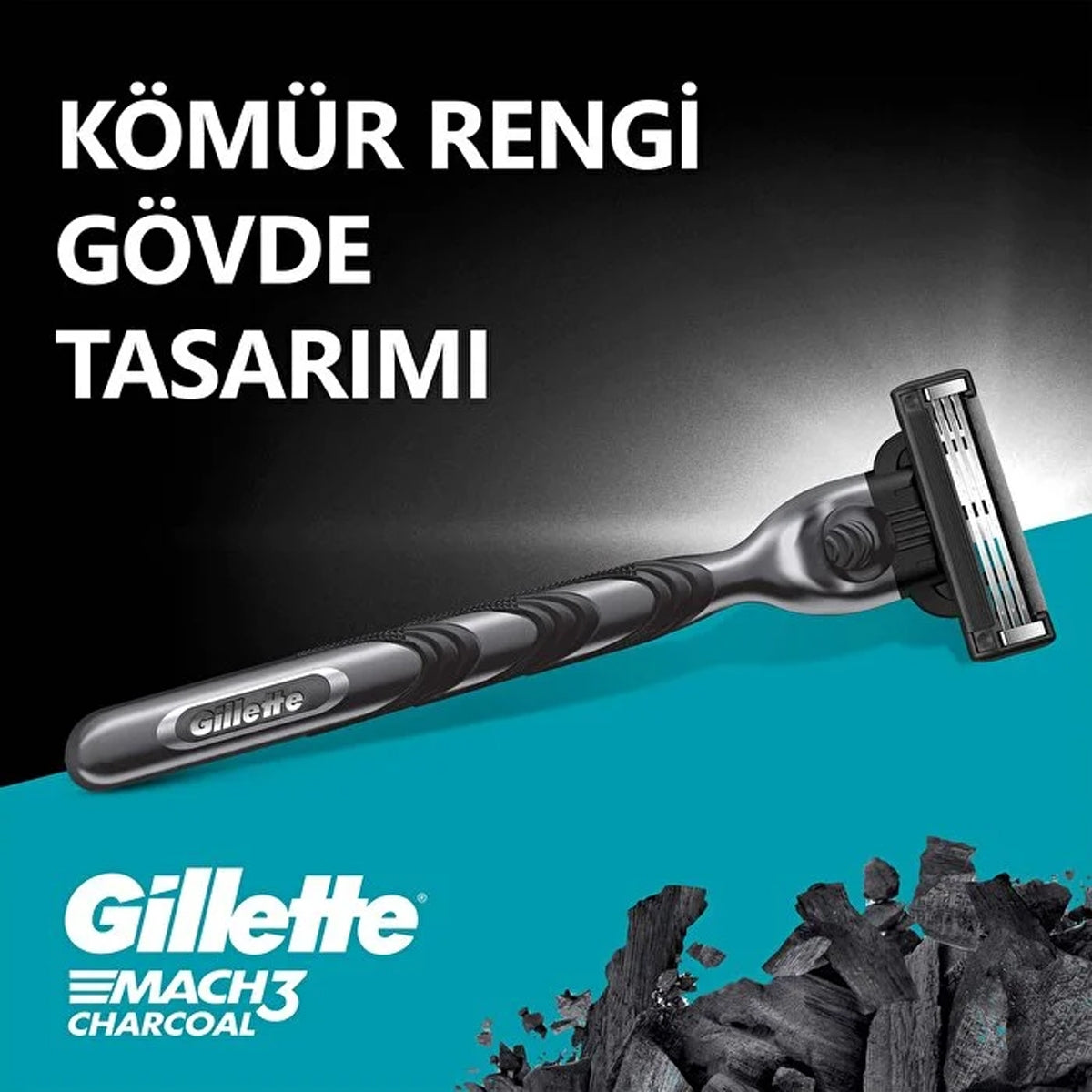 GİLLETTE MAHC3 CHARCOAL TIRAŞ MAK. + CHARCOAL TIRAŞ JELİ 200 ML+ ÇANTA
