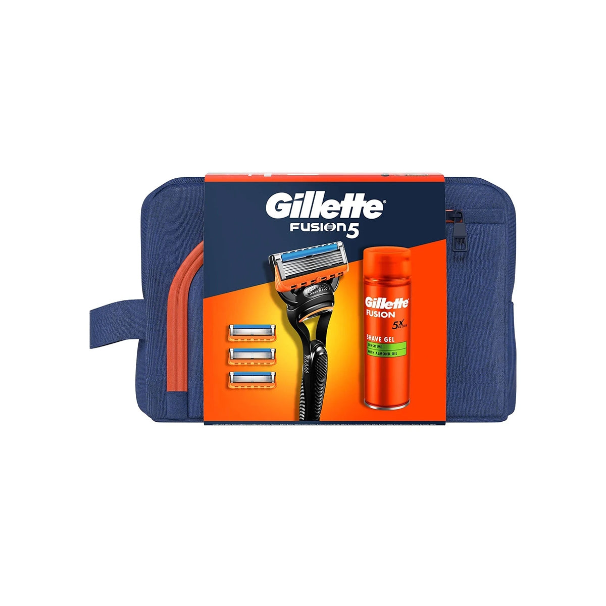 GILLETTE FUSION YEDEKLI TIRAŞ MAKINESI + TIRAS JELI 200 ML + CANTA
