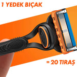 GILLETTE FUSION YEDEKLI TIRAŞ MAKINESI + TIRAS JELI 200 ML + CANTA
