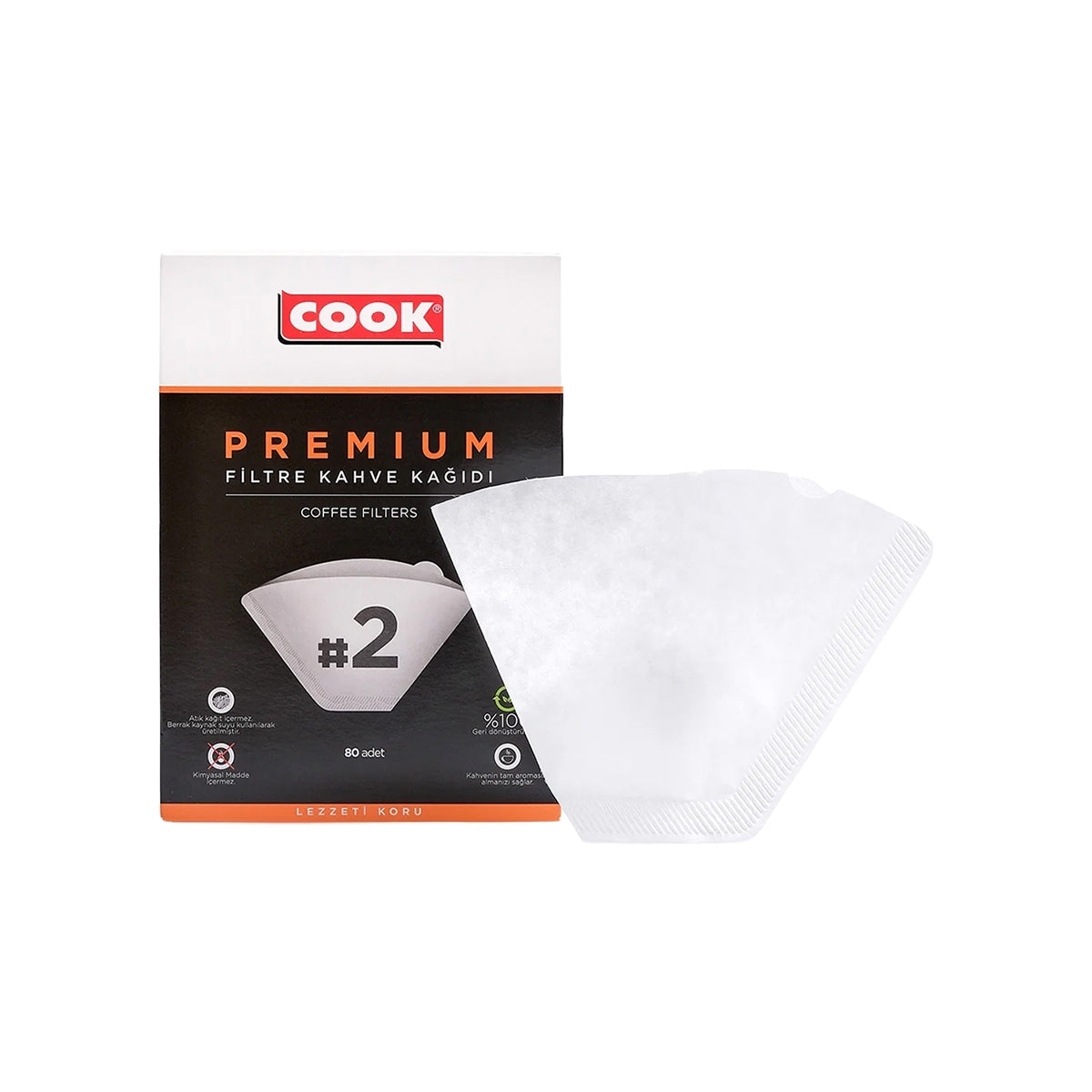 COOK Premium Filtre Kahve Kağıdı (Ebat 2 )80’li

