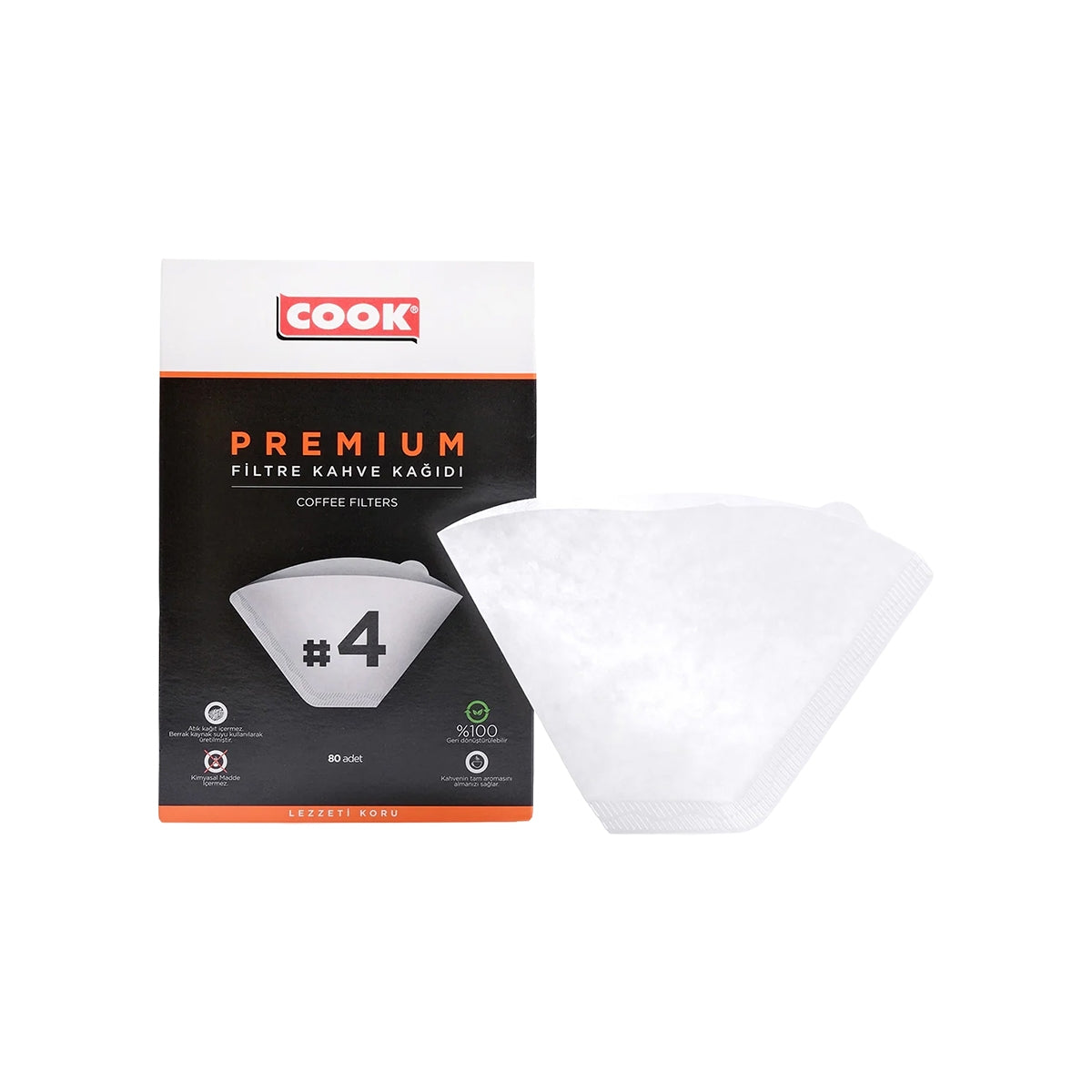 COOK Premium Filtre Kahve Kağıdı (Ebat 4) 80’li


