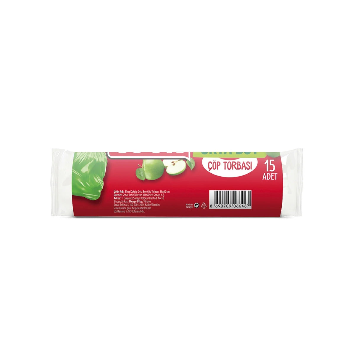 COOK Orta Boy Çöp Torbası 55x60 cm Elma Kokulu 15'li Rulo





