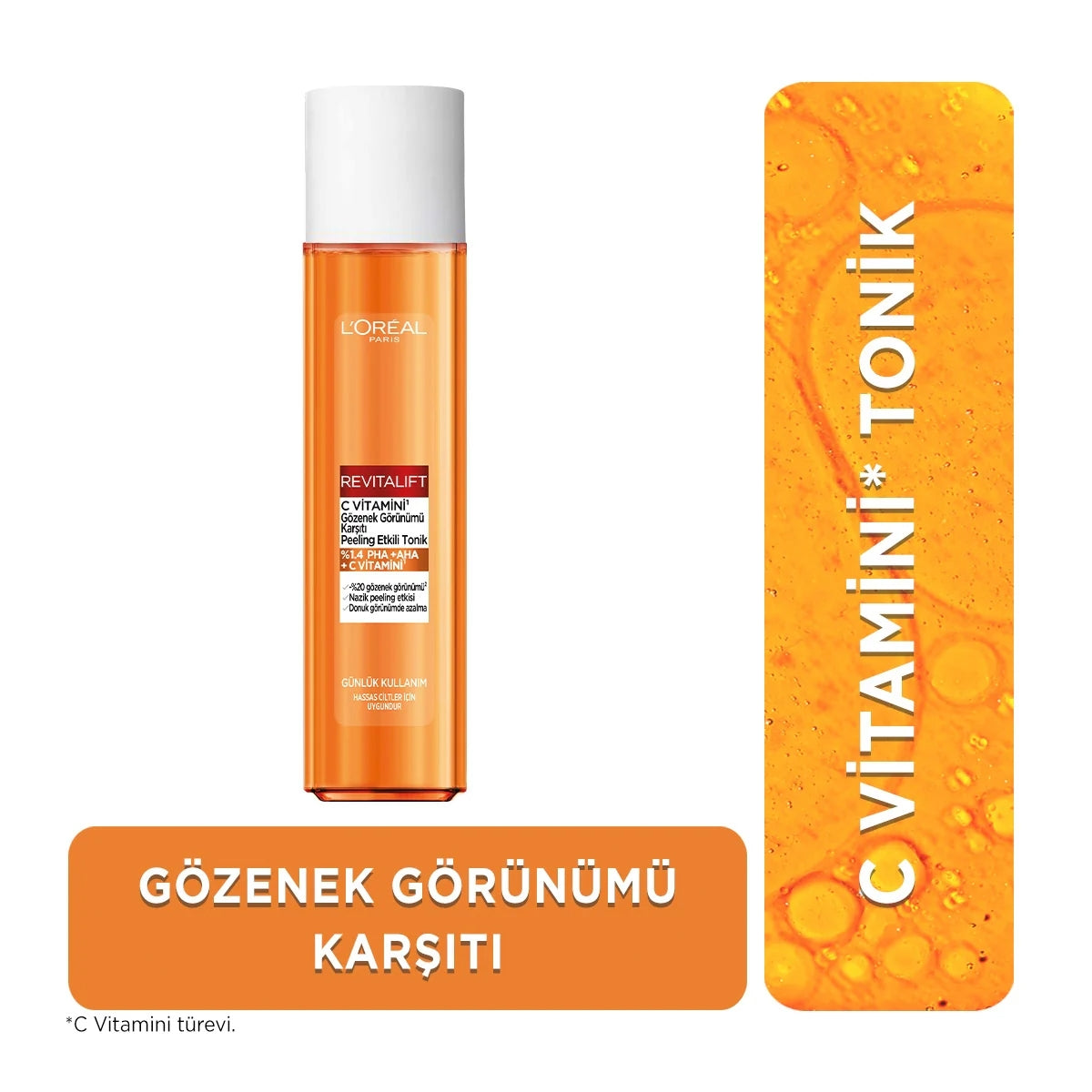 LOREAL PARIS REVITALIFT C VITAMINI PEELING ETKILI TONIK 180 ML
