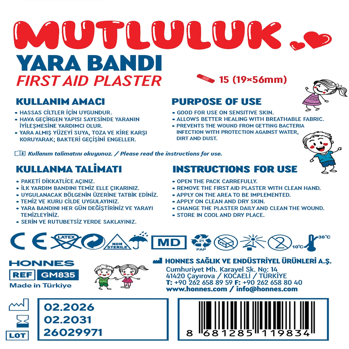 Yara Bandı Mutluluk 15'Li