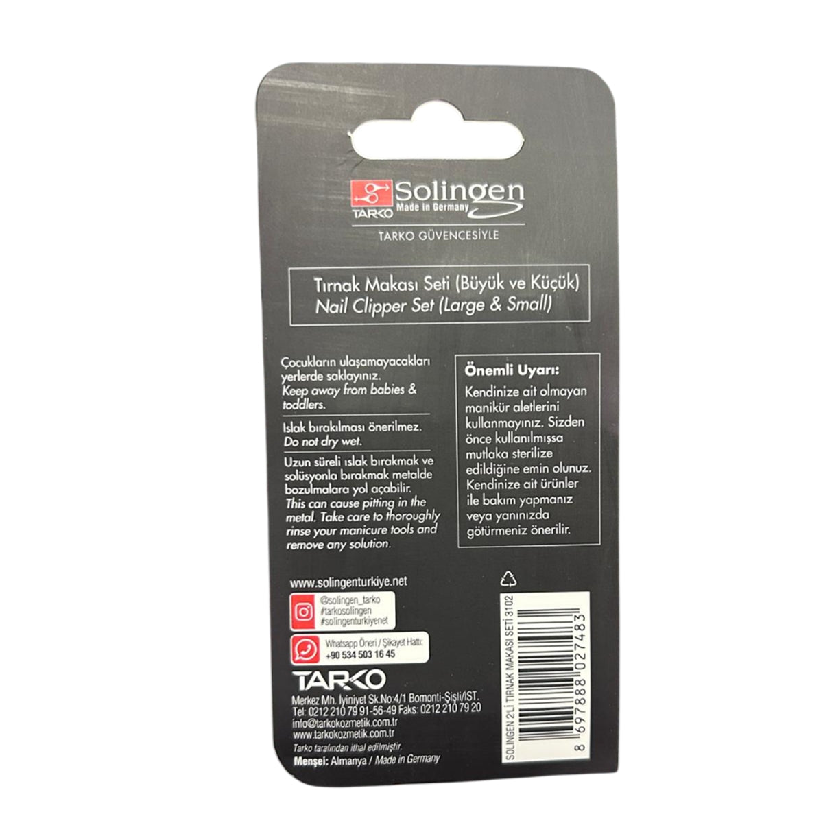 SOLINGEN İkili Tırnak Makası Seti 3102