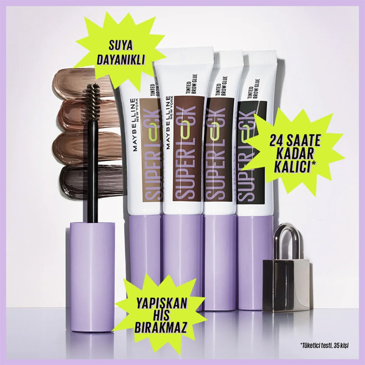 MAYBELLINE Super Lock Kaş Maskarası Med Brown
