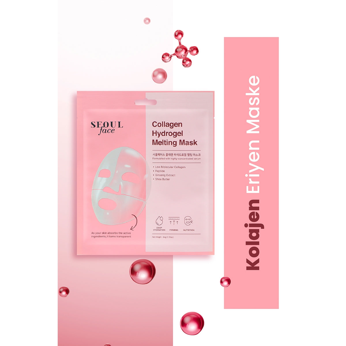 Seoul Collagen Hydrogel Eriyen Yüz Maskesi