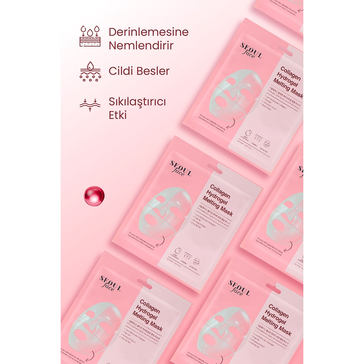 Seoul Collagen Hydrogel Eriyen Yüz Maskesi