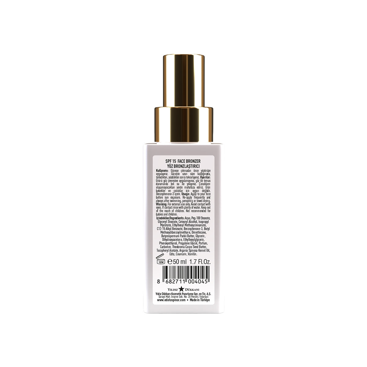 YÜZ BRONZLAŞTIRICI SPF15 50 ML