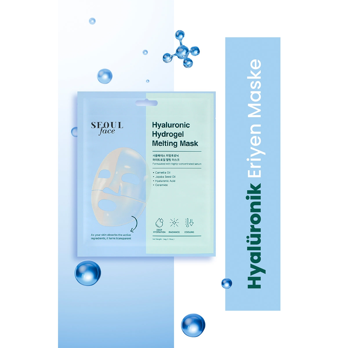 Seoul Hyaluronic Hydrogel Eriyen Yüz Maskesi