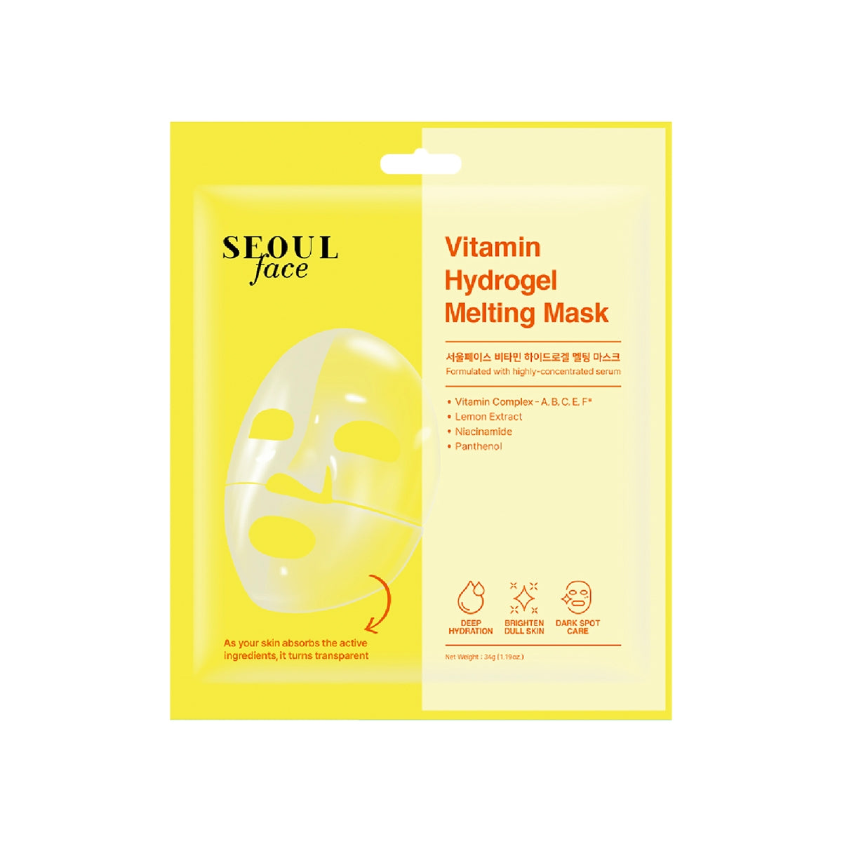 Seoul Vitamin Hydrogel Eriyen Yüz Maskesi
