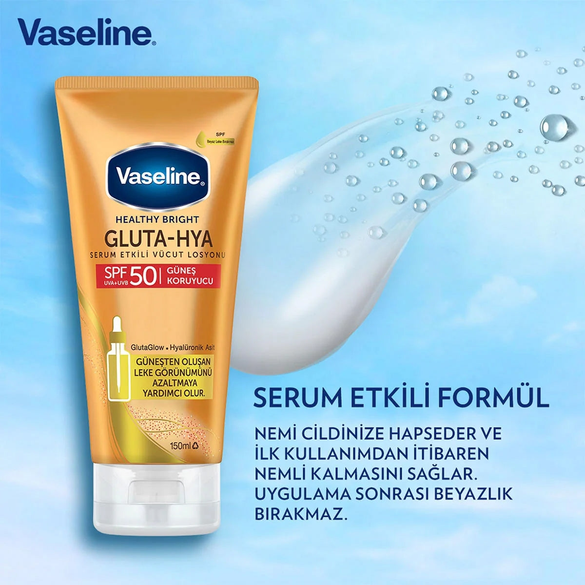 Gluta-Hya Serum Etkili Vücut Losyonu Güneş Koruyucu 150 ml
