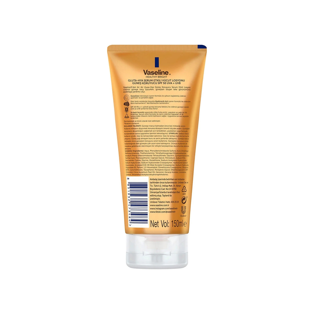 Gluta-Hya Serum Etkili Vücut Losyonu Güneş Koruyucu 150 ml
