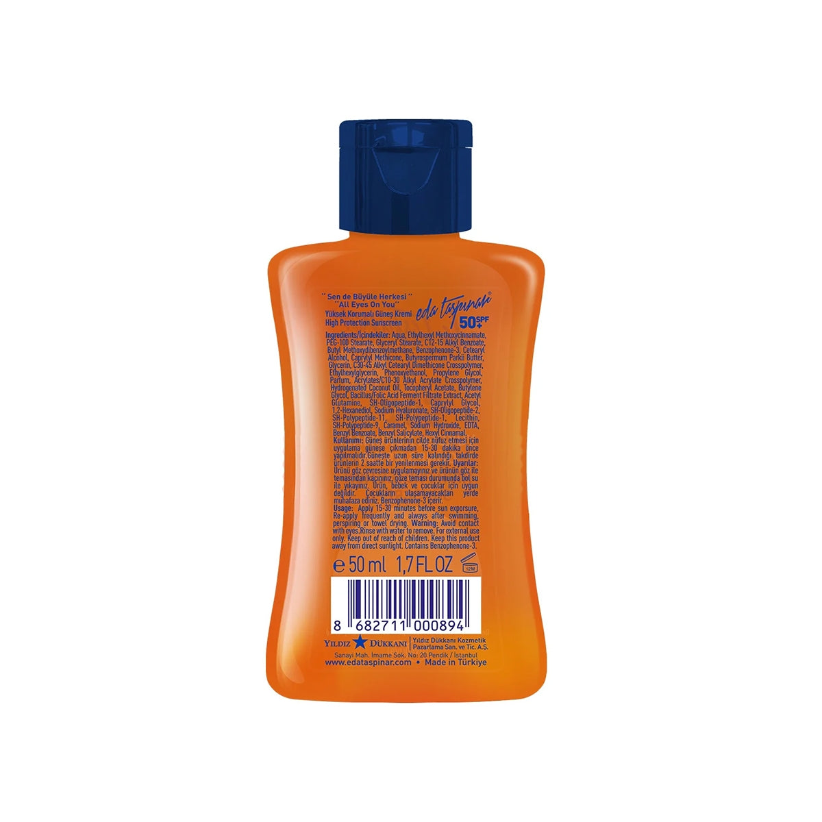 EDA TAŞPINAR GÜNEŞ KREMİ SPF 50+ TRAVEL SIZE 50 ML

