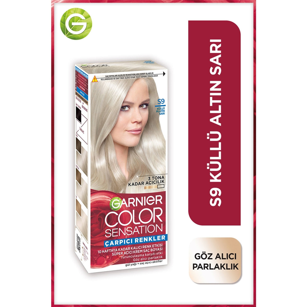 Garnier Color Sensation Saç Boyası Küllü Platin Sarı S9