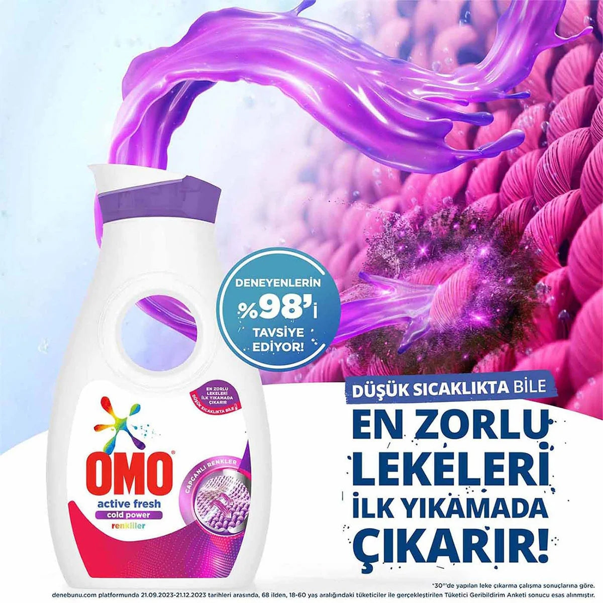 OMO Active Sıvı Çamaşır Deterjanı Renkliler 910 ml