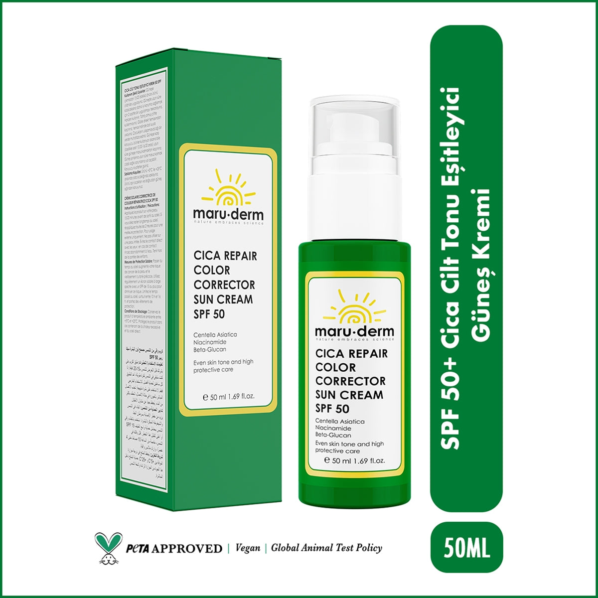 Cica Repair Color Corrector Güneş Kremi SPF50 50 ml