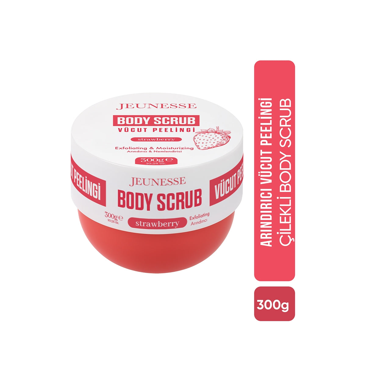 Arındırıcı ve Nemlendirici Vücut Peelingi Çilekli 300 g