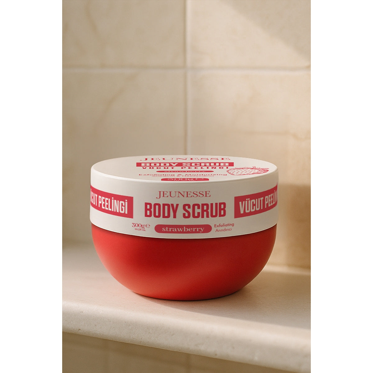 Arındırıcı ve Nemlendirici Vücut Peelingi Çilekli 300 g