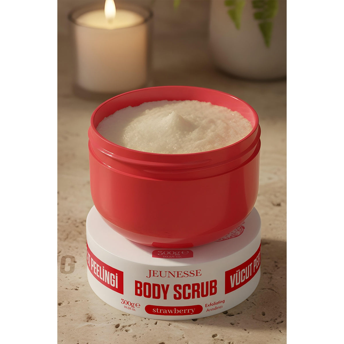 Arındırıcı ve Nemlendirici Vücut Peelingi Çilekli 300 g