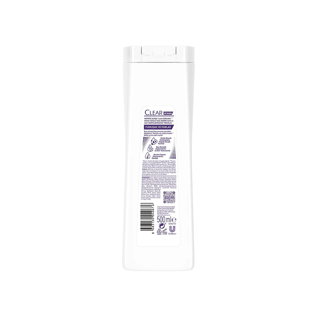 Clear Women Şampuan Yumuşak ve Parlak 500 Ml
