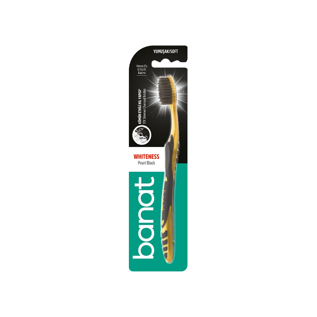 Pearl Black Charcoal Yumuşak Diş Fırçası