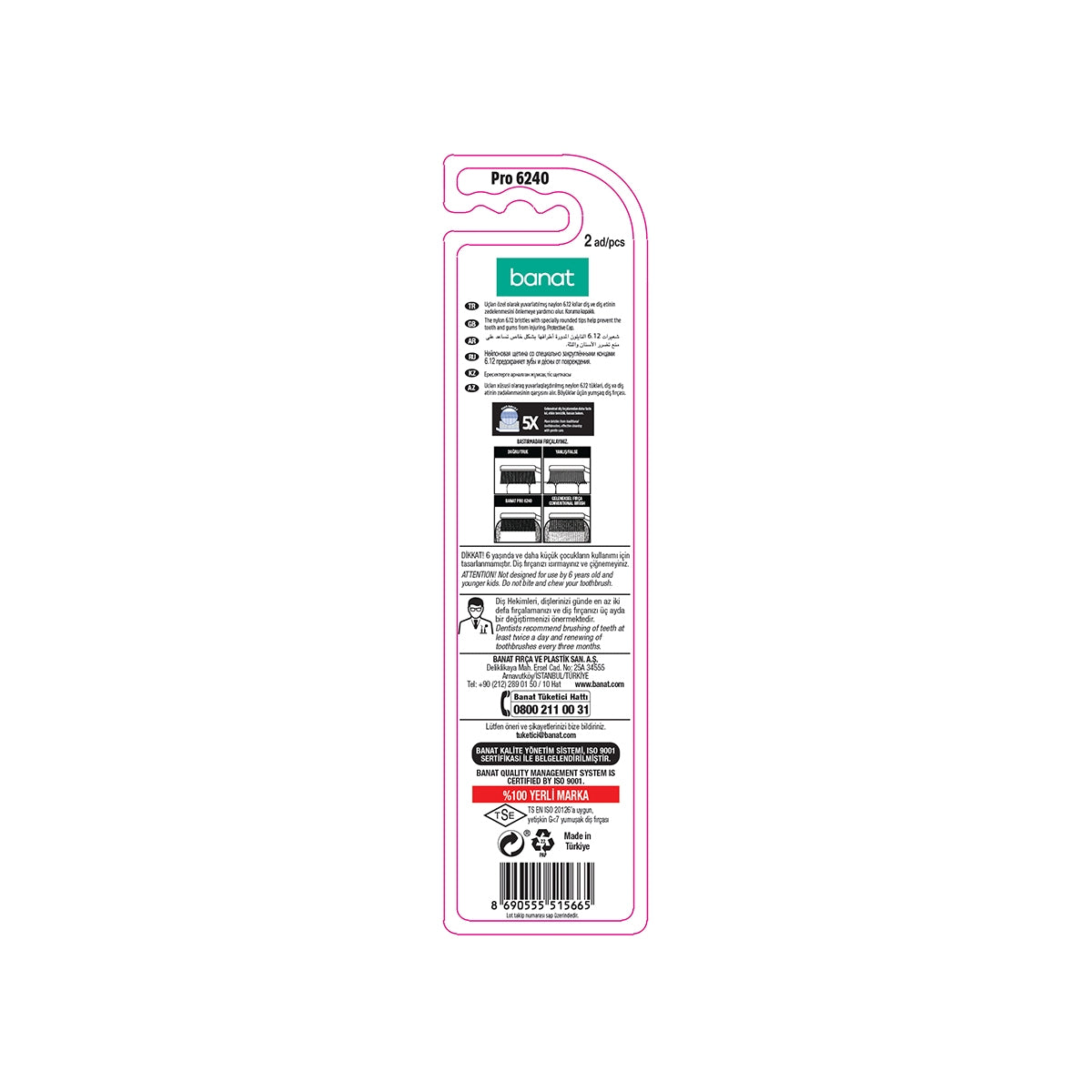 Pro 6240 1+1 Yumuşak Diş Fırçası