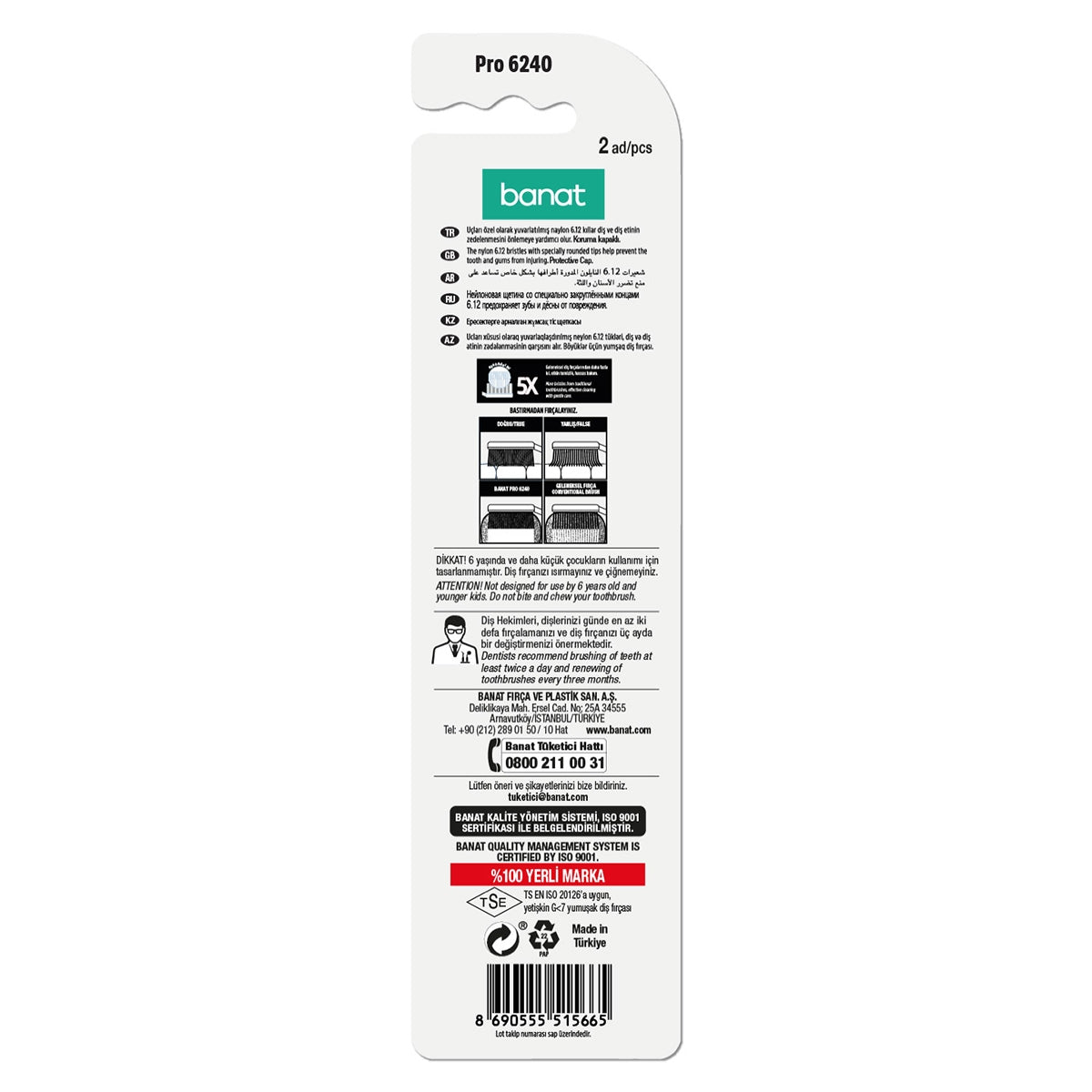 Pro 6240 1+1 Yumuşak Diş Fırçası